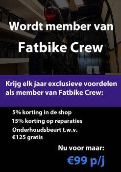 Lid worden van Fatbike Crew voor exclusieve kortingen en voordelen.
