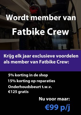 Lid worden van Fatbike Crew voor exclusieve kortingen en voordelen.